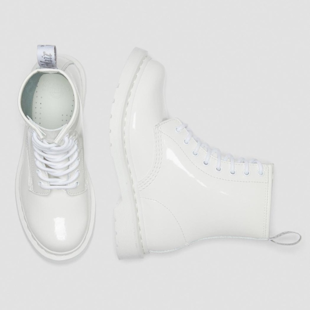 Dr. Martens Women's 1460 8-Eye Mono White Patent Lamper 8-Eye - Picture 6 of 9